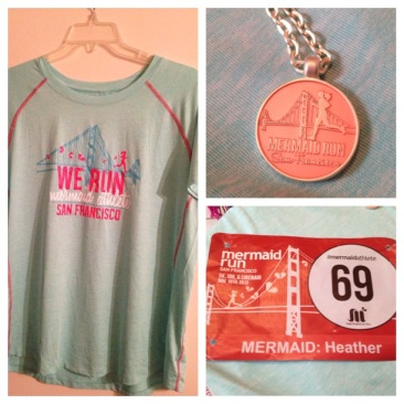 Participant shirt, Finisher Necklace and my bib